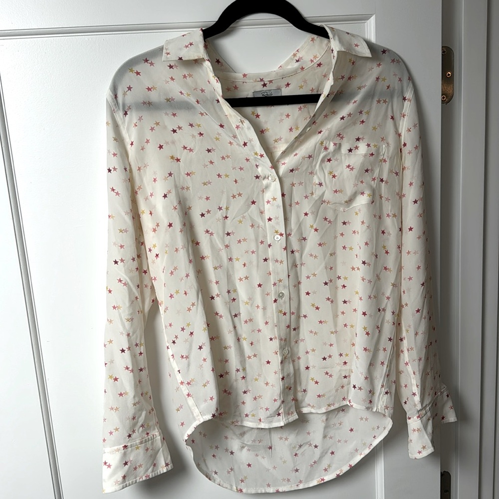 Rails Kate 100% Silk Blouse - Star Print